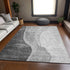 8' X 10' Gray And Ivory Abstract Washable Area Rug With UV Protection