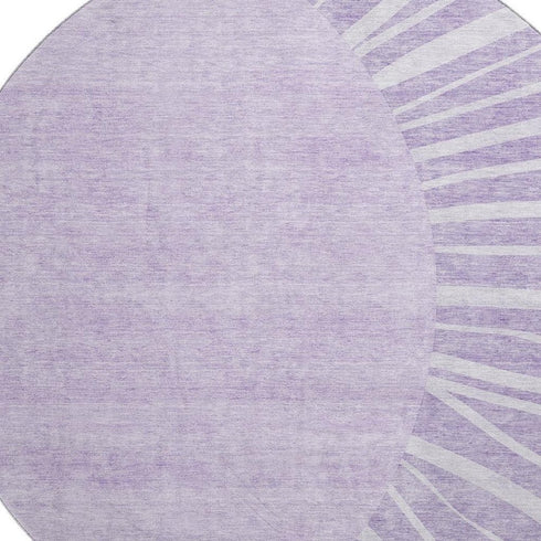 9' X 12' Lavender And Ivory Abstract Washable Area Rug With UV Protection