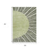 9' X 12' Olive Green And Ivory Abstract Washable Area Rug With UV Protection
