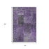 9' X 12' Eggplant And Gray Patchwork Washable Area Rug With UV Protection