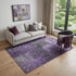9' X 12' Eggplant And Gray Patchwork Washable Area Rug With UV Protection