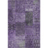 9' X 12' Eggplant And Gray Patchwork Washable Area Rug With UV Protection