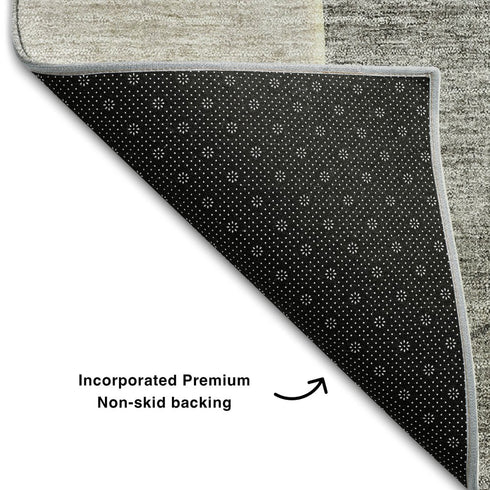 9' X 12' Beige And Brown Abstract Washable Area Rug With UV Protection