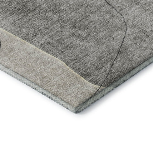 9' X 12' Beige And Brown Abstract Washable Area Rug With UV Protection