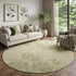 9' X 12' Khaki Green And Ivory Floral Washable Area Rug With UV Protection