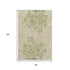 9' X 12' Khaki Green And Ivory Floral Washable Area Rug With UV Protection