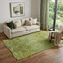 9' X 12' Olive Green And Gold Floral Washable Area Rug With UV Protection