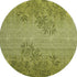 9' X 12' Olive Green And Gold Floral Washable Area Rug With UV Protection