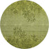 9' X 12' Olive Green And Gold Floral Washable Area Rug With UV Protection