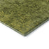 9' X 12' Olive Green And Gold Floral Washable Area Rug With UV Protection