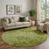 9' X 12' Olive Green And Gold Floral Washable Area Rug With UV Protection