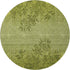9' X 12' Olive Green And Gold Floral Washable Area Rug With UV Protection