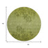 9' X 12' Olive Green And Gold Floral Washable Area Rug With UV Protection