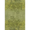 9' X 12' Olive Green And Gold Floral Washable Area Rug With UV Protection