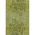 9' X 12' Olive Green And Gold Floral Washable Area Rug With UV Protection
