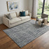 9' X 12' Charcoal And Gray Striped Washable Area Rug With UV Protection