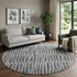 9' X 12' Charcoal And Gray Striped Washable Area Rug With UV Protection