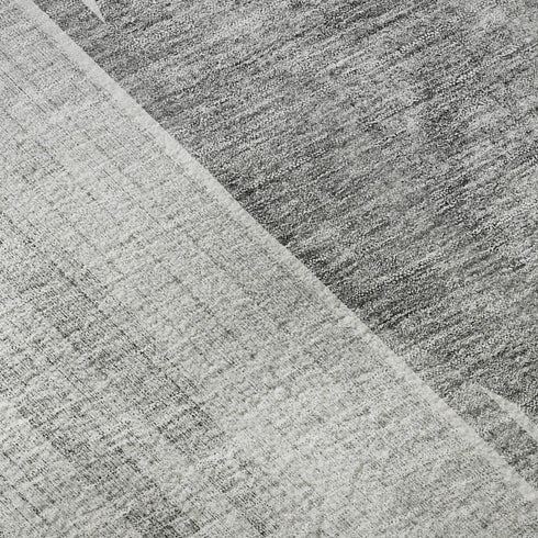 9' X 12' Gray And Silver Geometric Washable Area Rug With UV Protection