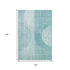 5' X 8' Teal And Ivory Geometric Washable Area Rug With UV Protection