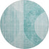 5' X 8' Teal And Ivory Geometric Washable Area Rug With UV Protection