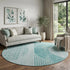 5' X 8' Teal And Ivory Geometric Washable Area Rug With UV Protection