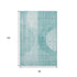 5' X 8' Teal And Ivory Geometric Washable Area Rug With UV Protection