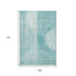 5' X 8' Teal And Ivory Geometric Washable Area Rug With UV Protection