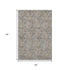 9' X 12' Gray And Silver Floral Washable Area Rug With UV Protection