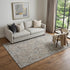 9' X 12' Gray And Silver Floral Washable Area Rug With UV Protection