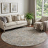 9' X 12' Gray And Silver Floral Washable Area Rug With UV Protection