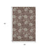 9' X 12' Merlot And Beige Floral Washable Area Rug With UV Protection
