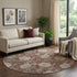 9' X 12' Merlot And Beige Floral Washable Area Rug With UV Protection