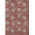 9' X 12' Red And Beige Floral Washable Area Rug With UV Protection