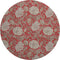 9' X 12' Red And Beige Floral Washable Area Rug With UV Protection