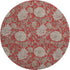 9' X 12' Red And Beige Floral Washable Area Rug With UV Protection