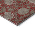 9' X 12' Red And Beige Floral Washable Area Rug With UV Protection