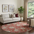 9' X 12' Red And Beige Floral Washable Area Rug With UV Protection