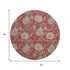 9' X 12' Red And Beige Floral Washable Area Rug With UV Protection