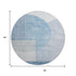 9' X 12' Blue And Ivory Geometric Washable Area Rug With UV Protection