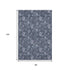 9' X 12' Blue And Ivory Floral Washable Area Rug With UV Protection
