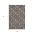 9' X 12' Chocolate And Beige Floral Washable Area Rug With UV Protection