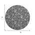 9' X 12' Gray And Silver Floral Washable Area Rug With UV Protection