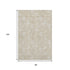 9' X 12' Beige And Ivory Floral Washable Area Rug With UV Protection