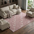 9' X 12' Blush And Ivory Floral Washable Area Rug With UV Protection