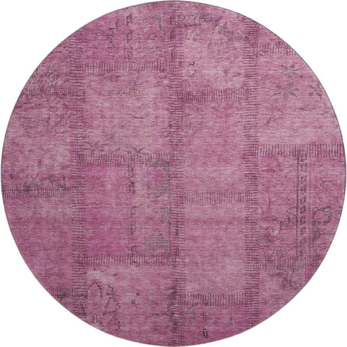 9' X 12' Blush And Gray Patchwork Washable Area Rug With UV Protection