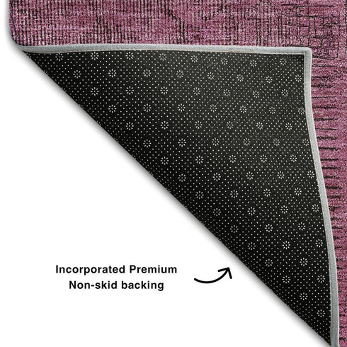 9' X 12' Blush And Gray Patchwork Washable Area Rug With UV Protection