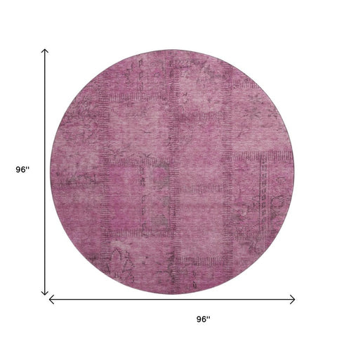 9' X 12' Blush And Gray Patchwork Washable Area Rug With UV Protection