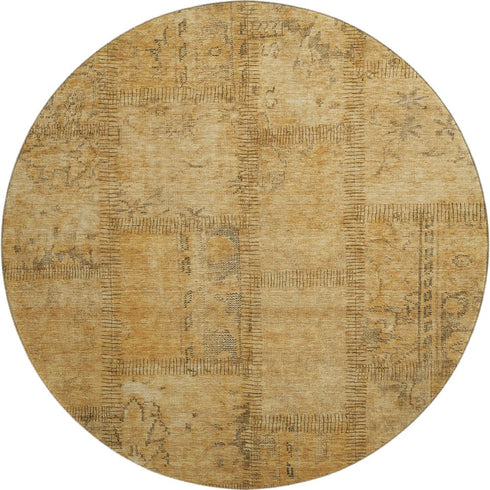 9' X 12' Copper And Gray Patchwork Washable Area Rug With UV Protection
