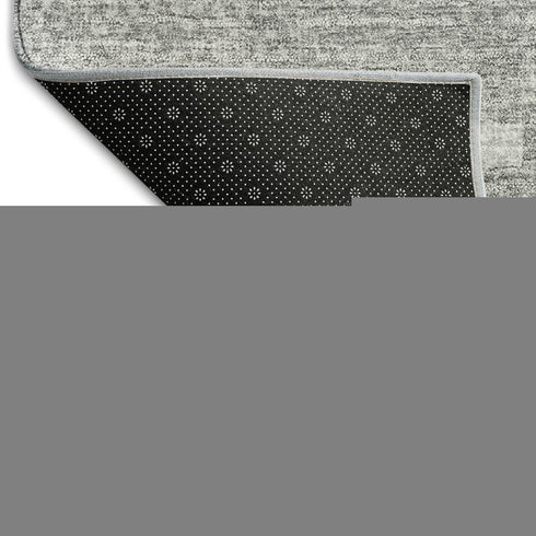 9' X 12' Silver And Gray Striped Washable Area Rug With UV Protection