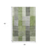 9' X 12' Green Ivory And Gray Striped Washable Area Rug With UV Protection
